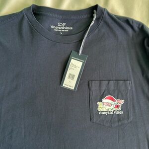 Vineyardrd Vines Long Sleeve Navy Blue Christmas Tshirt New with Tags